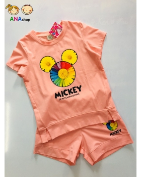 1962100 - S14-22, đồ bộ trẻ em Thun cotton, 3 bông xếp thành hình Mickey