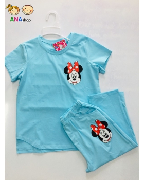 1992115 - S.XL, đồ bộ trẻ em Thun cotton, Mini bên phải và sau lưng - xanh tím