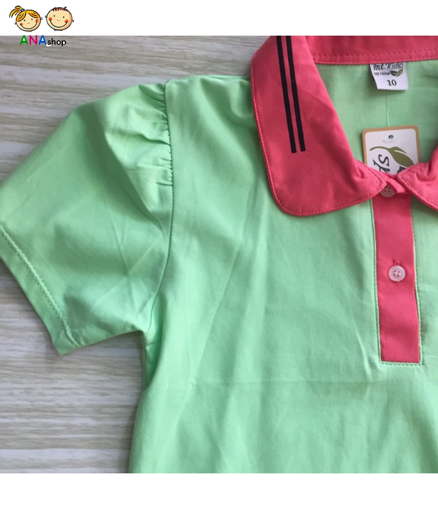 2852075 - S1-7, áo Áo thun cotton 4 chiều, cổ bẻ hồng, thêu dù Umbrella