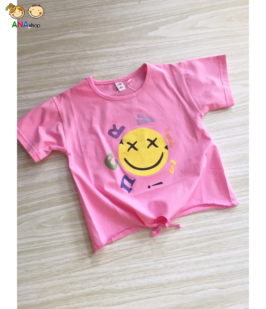2862110 - S1-7, áo Áo thun cotton 4 chiều, mặt cười vàng