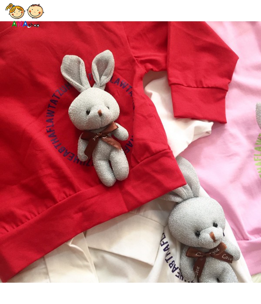 2953165 - S9-15 - Áo thun cotton 4 chiều, gài gấu bông kim tuyến, dây rút vai