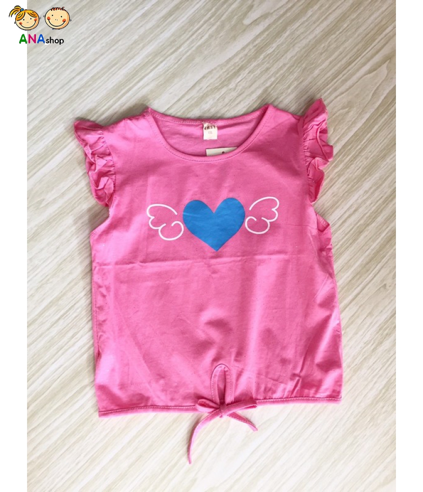 2872080 - S1-7, áo Áo thun cotton 4 chiều, tay bèo, kim tuyến, trái tim có cánh
