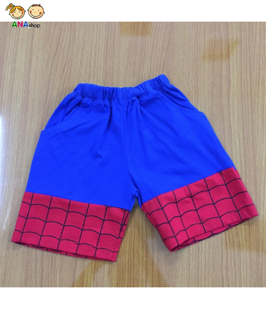 0182070 - S1-9, đồ bộ trẻ em siêu nhân nhện, thun dày, phối đen đỏ