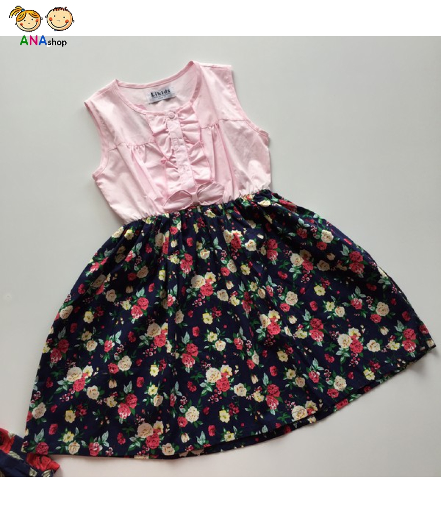 0822090 - S1.8 - đầm trẻ em kate nơ cài tóc/ xanh/ hồng