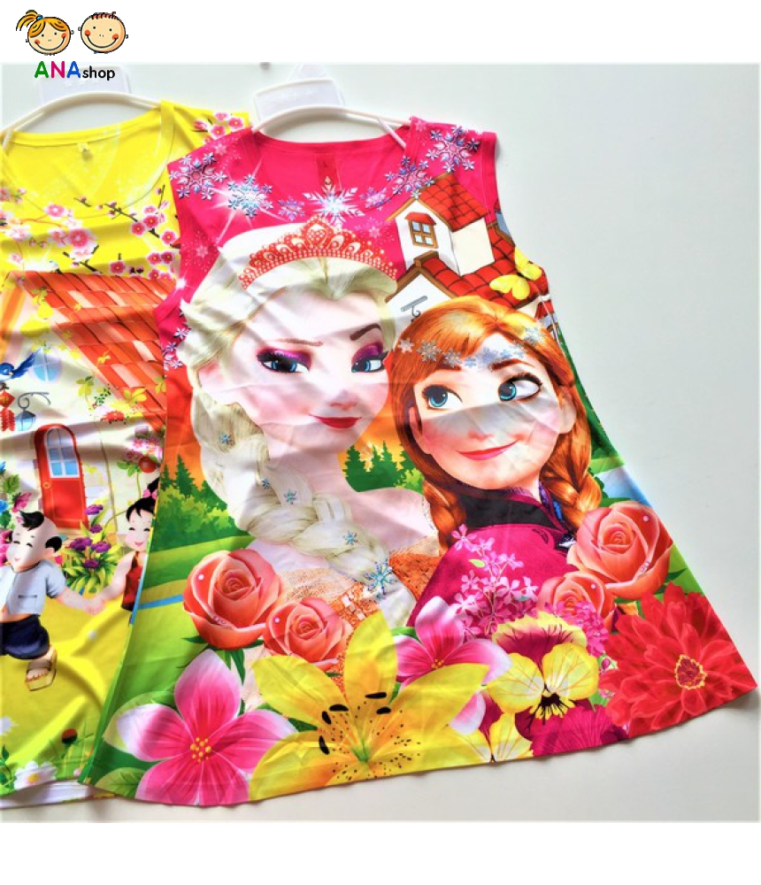 1281045 - S16.23kg - đầm trẻ em thun lạnh/ in 3D