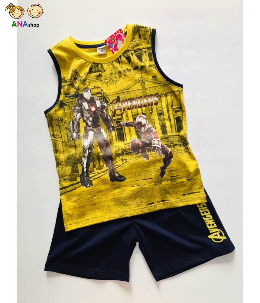 1942105 - đồ bộ trẻ em size cồ - Thun cotton, in 3D Avenger siêu anh hùng