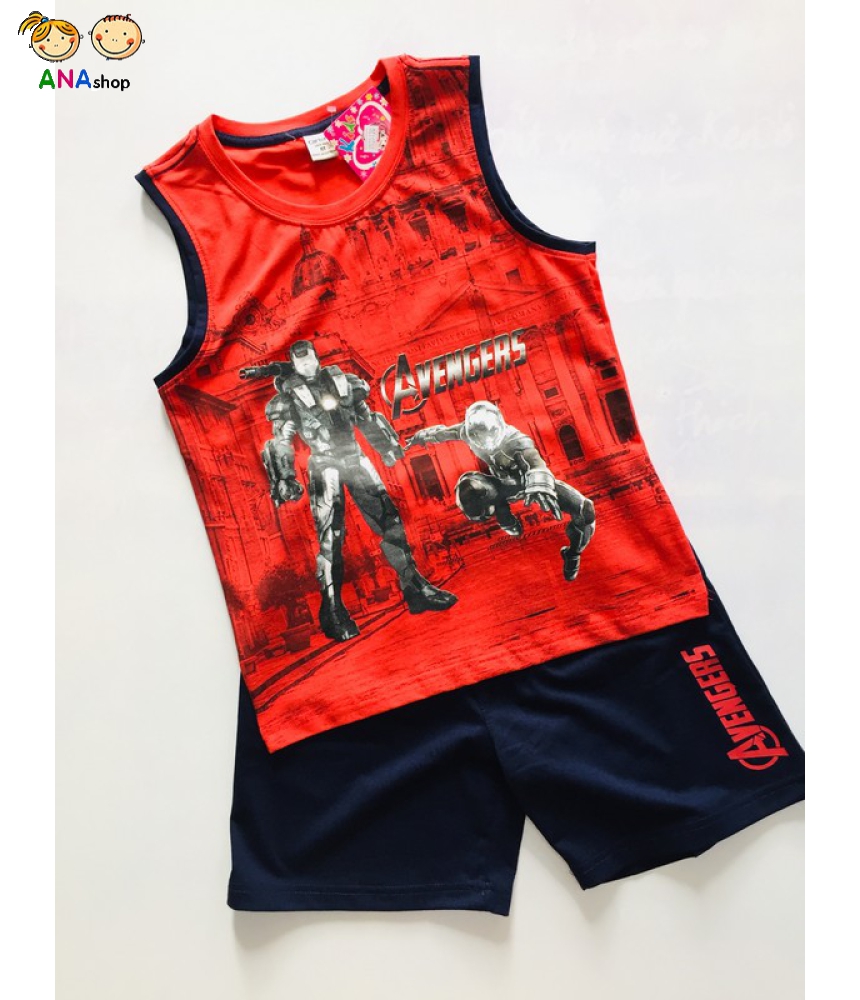 1942105 - đồ bộ trẻ em size cồ - Thun cotton, in 3D Avenger siêu anh hùng