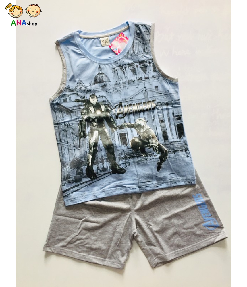 1942105 - đồ bộ trẻ em size cồ - Thun cotton, in 3D Avenger siêu anh hùng