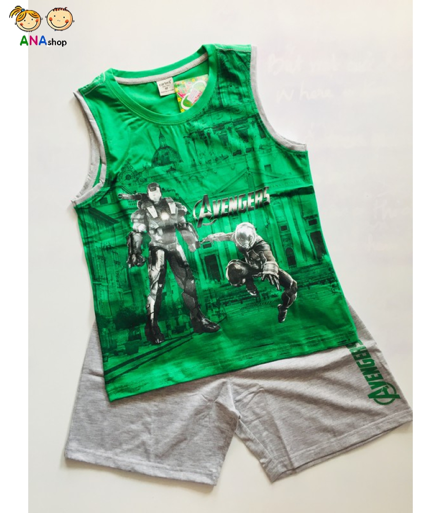 1942105 - đồ bộ trẻ em size cồ - Thun cotton, in 3D Avenger siêu anh hùng