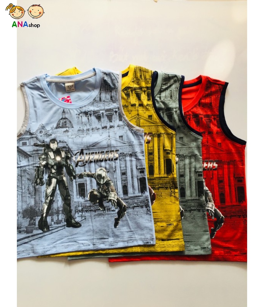 1942105 - đồ bộ trẻ em size cồ - Thun cotton, in 3D Avenger siêu anh hùng