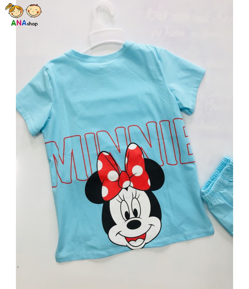 1992115 - S.XL, đồ bộ trẻ em Thun cotton, Mini bên phải và sau lưng - xanh tím