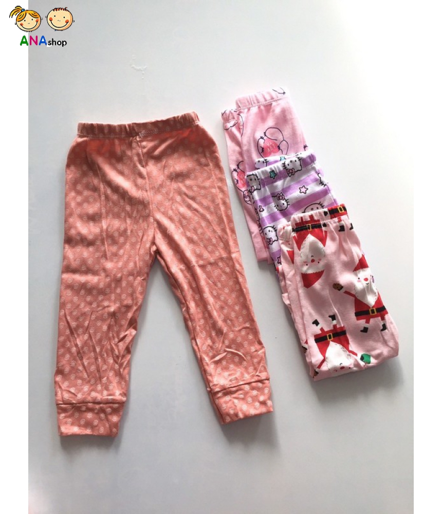 2212040 - S3.5 - quần bé gái cotton dáng ôm, lưng thun, họa tiết phong phú