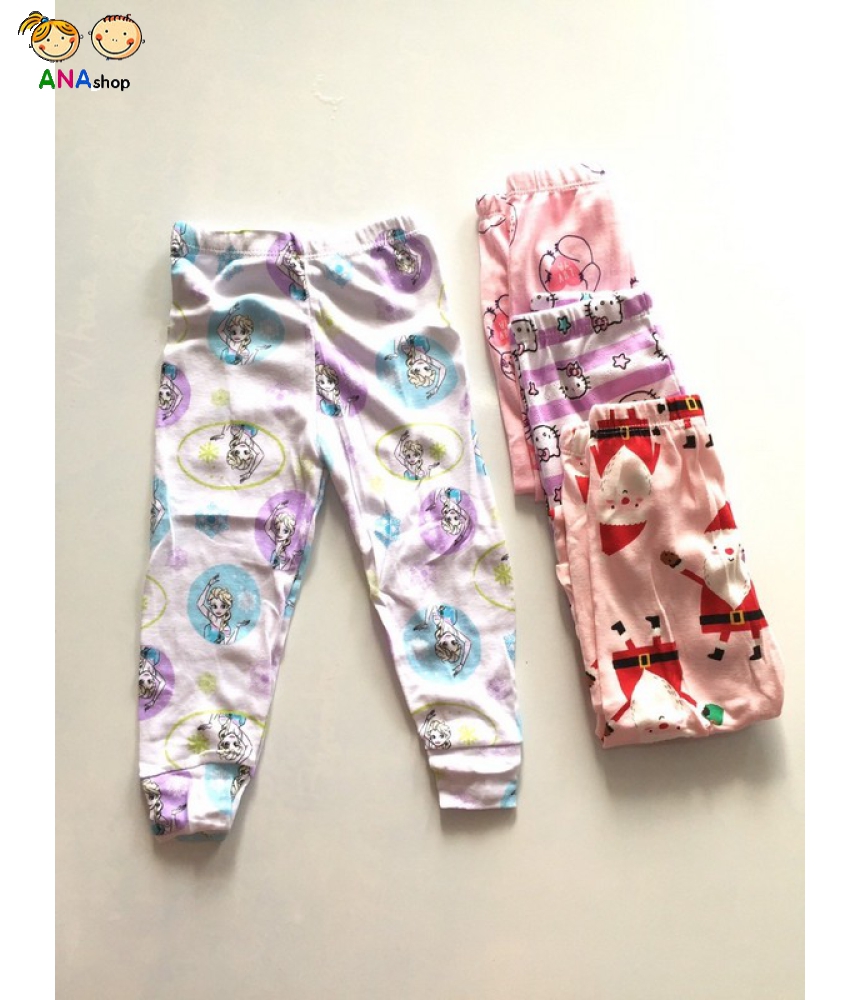 2212040 - S3.5 - quần bé gái cotton dáng ôm, lưng thun, họa tiết phong phú