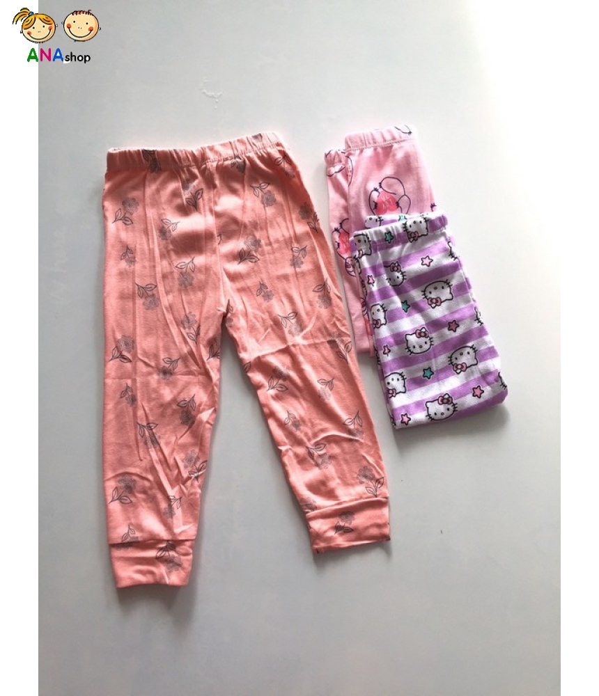 2212040 - S3.5 - quần bé gái cotton dáng ôm, lưng thun, họa tiết phong phú