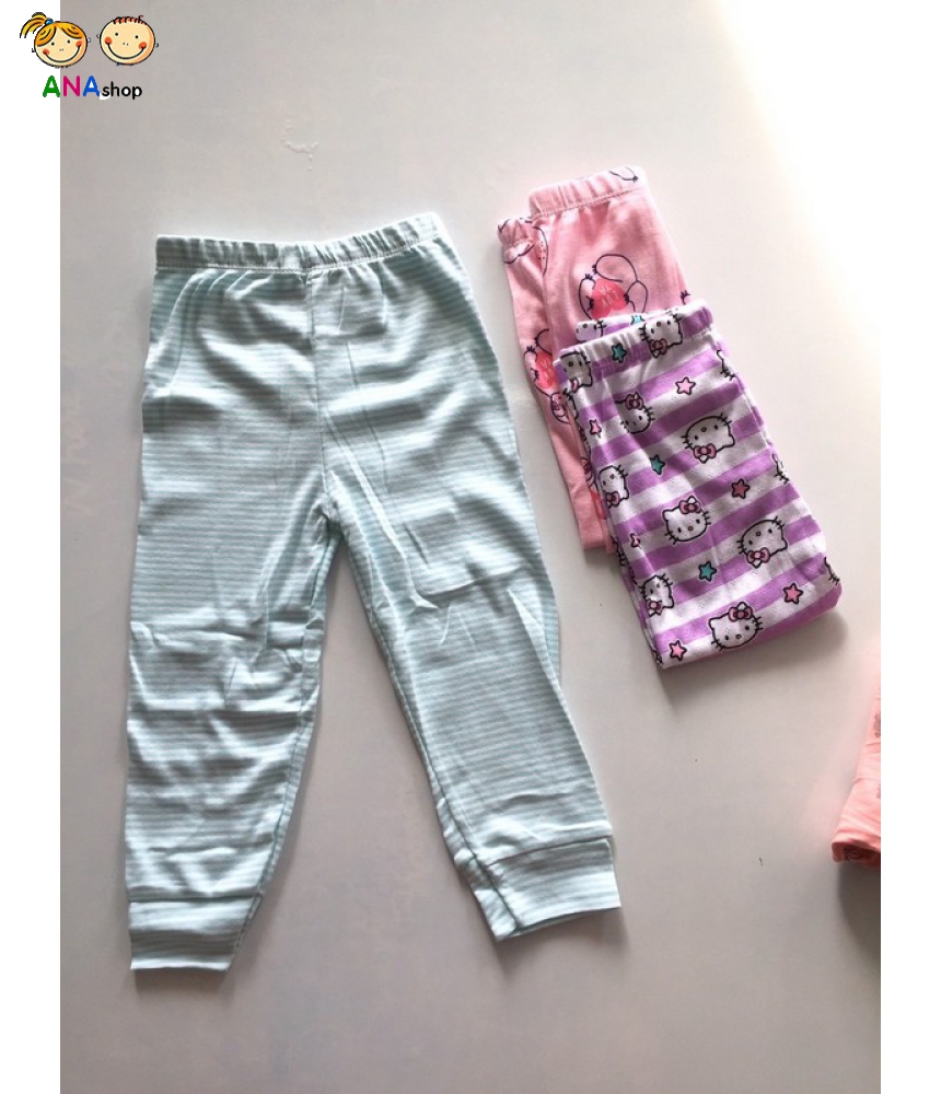 2212040 - S3.5 - quần bé gái cotton dáng ôm, lưng thun, họa tiết phong phú