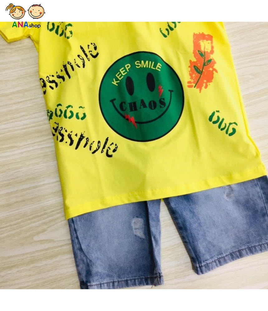 2248210 - S11-15, áo thun cotton 4 chiều mặt cười Keep Smile