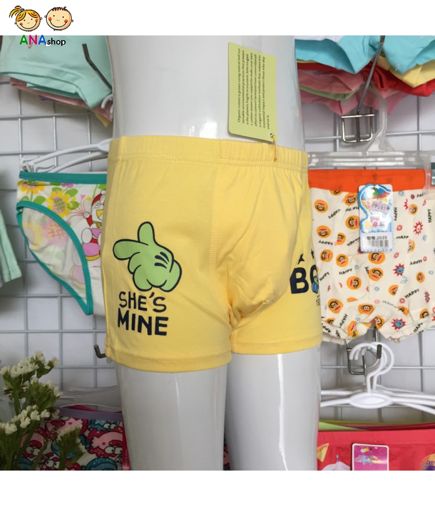 2494 - Quần lót đùi/ thun cotton/ in Boys/ size XL 23kg