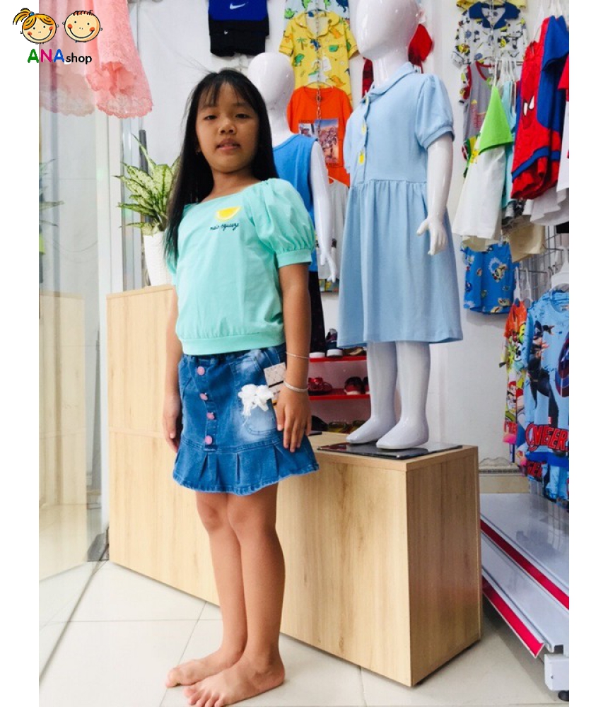 2832080 - S16-25kg, áo thun cotton 4 chiều, cổ vuông, tay phồng
