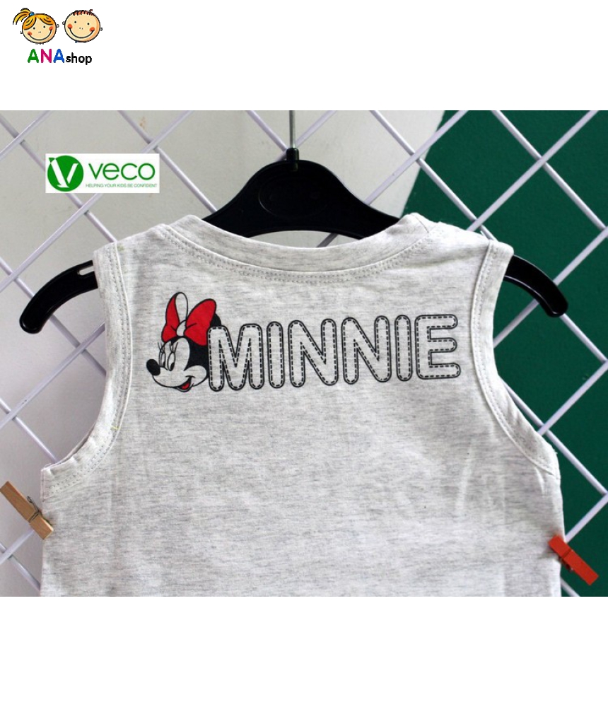 3112090 (S1-10) Bộ thun cotton 4 chiều, sát nách, in Minie