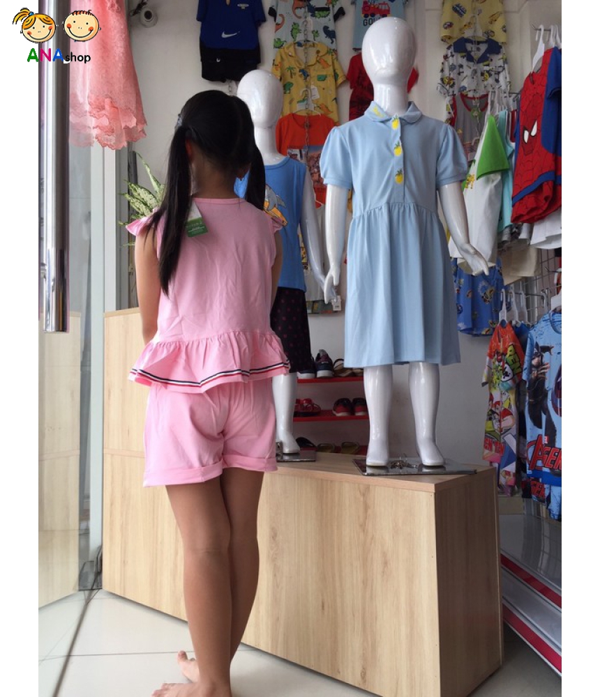 3122090 (S1-10) Bộ thun cotton 4 chiều, khoét vai, in bạch tuộc