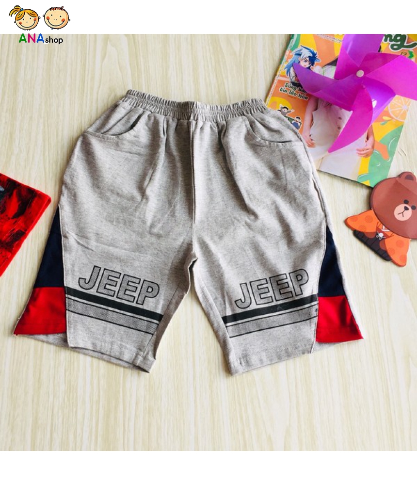3152120 (S1-10) Bộ thun cotton 4 chiều, in đại bàng xe jeep/ đỏ