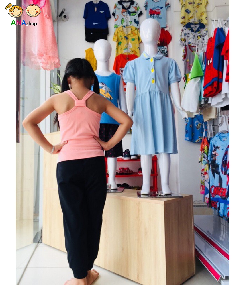 3332050 (S1-8) Áo thun gân, hở 4 dây chụm, thêu bé trâu