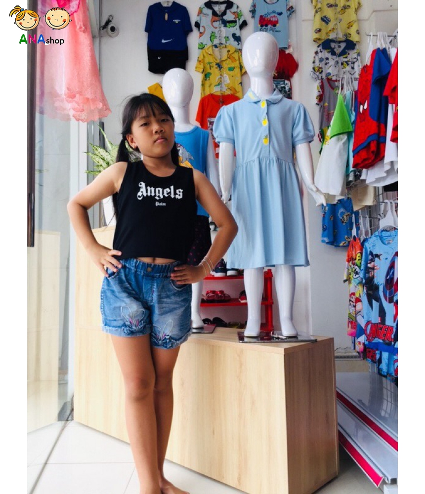 3391050 - S9.13 - Áo croptop, thun cotton 4 chiều, rách lưng/ cam/ đen
