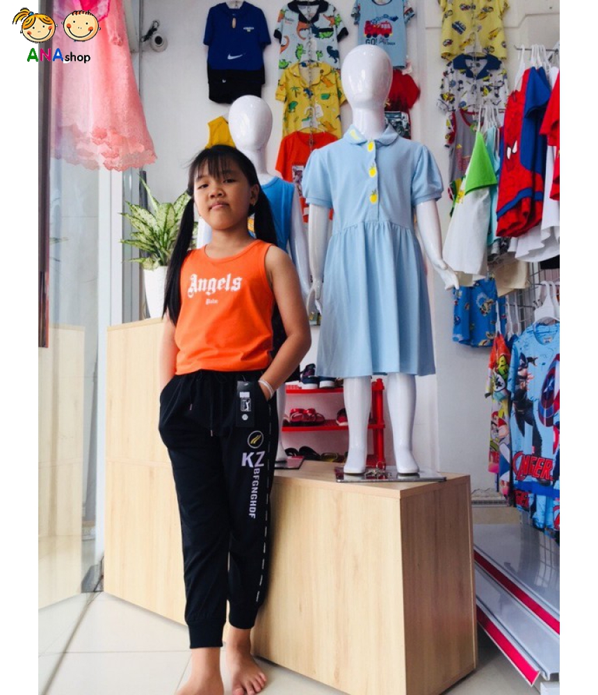 3391050 - S9.13 - Áo croptop, thun cotton 4 chiều, rách lưng/ cam/ đen