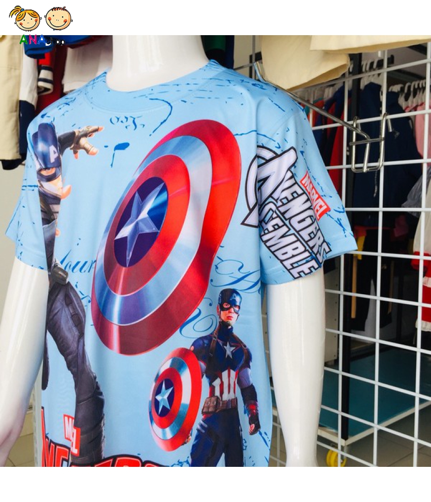 3432095 (S9-15) Bộ thun lạnh, in 3D, American Captain