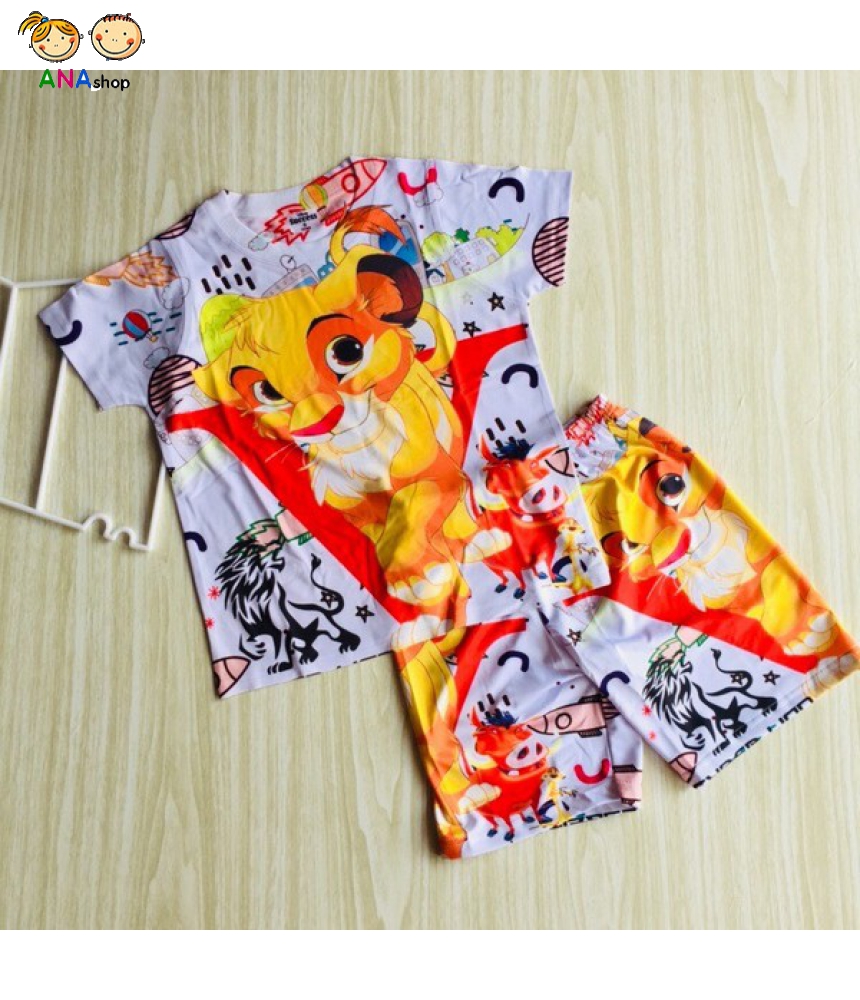 3492085 (S1-5) Bộ thun lạnh in 3D - Lion King