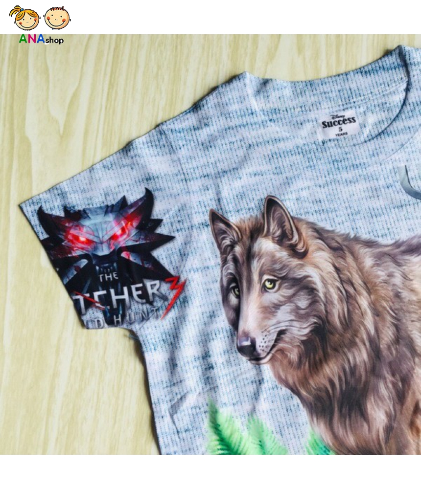 3492085 (S1-5) Bộ thun lạnh in 3D - Sói
