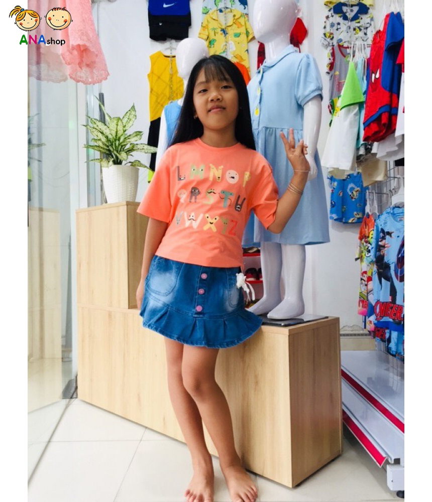 3582080 (S1-8) Áo thun cotton 4c/ in chữ hình thú