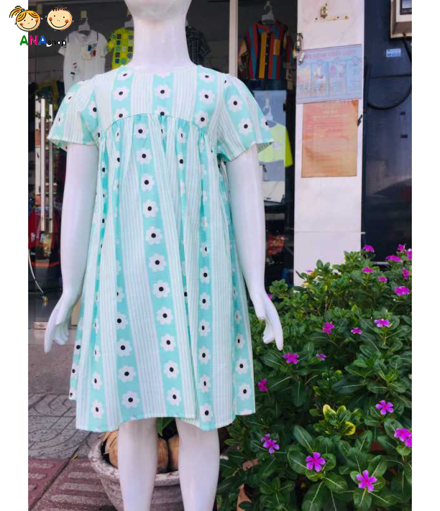 4293145 - S1.8 - Đầm baby doll bông xanh lớn
