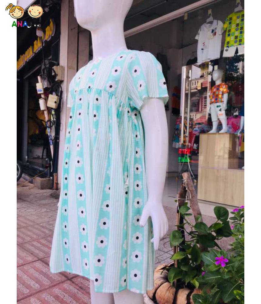 4293145 - S1.8 - Đầm baby doll bông xanh lớn