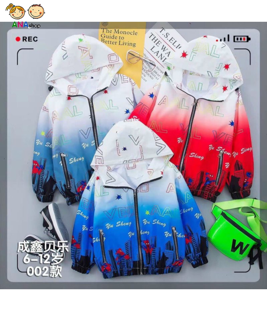 4505230 - S.M.XXL - Áo khoác Spiderman và thành phố (QC)