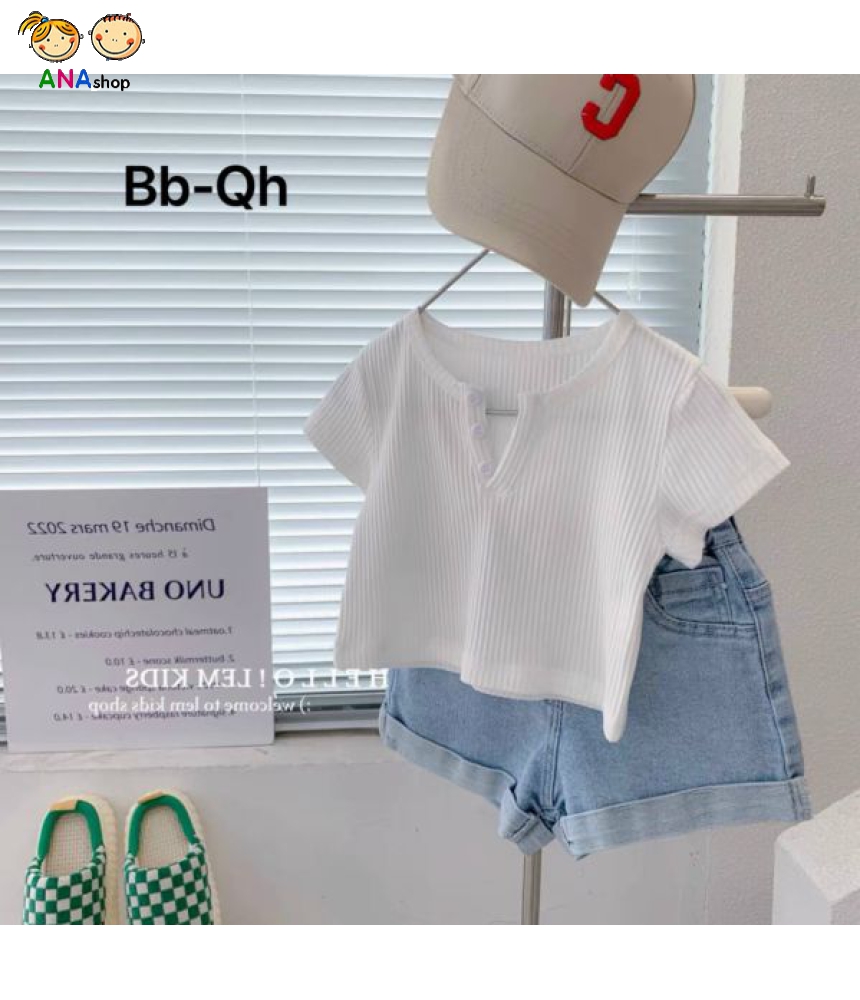 4802105 - S10.16 - Áo thun gân tay ngắn croptop